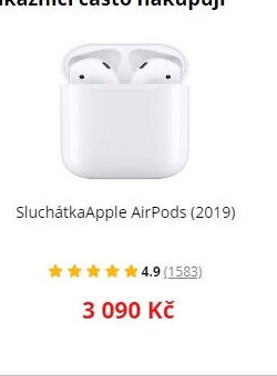 Sluchátka Apple AirPods (2019)