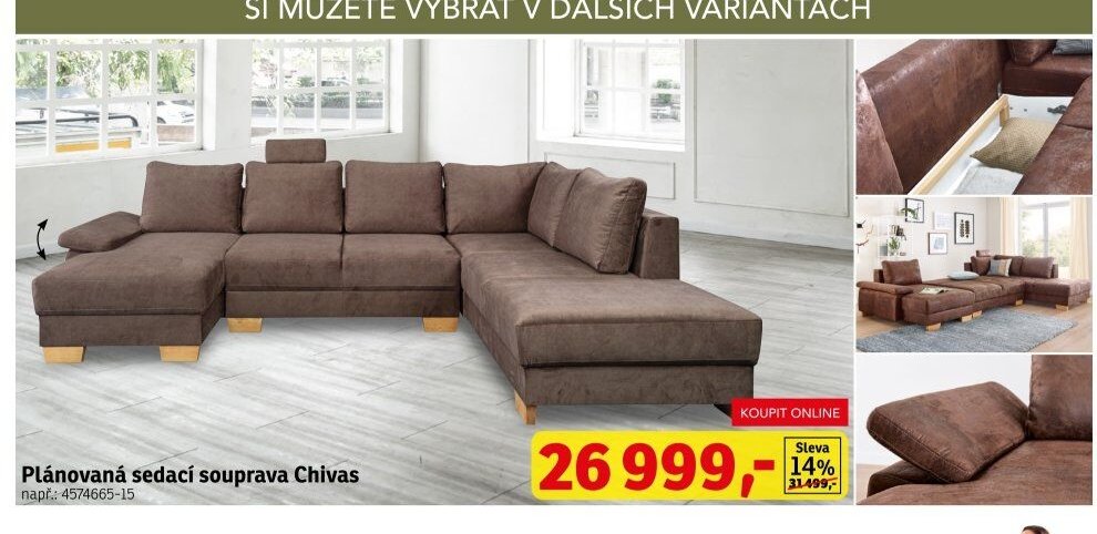 Plánovaná sedací souprava Chivas - ASKO akcniletaky.com