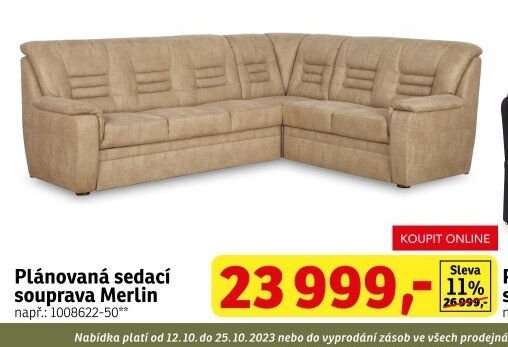 Plánovaná sedací souprava Merlin - ASKO akcniletaky.com