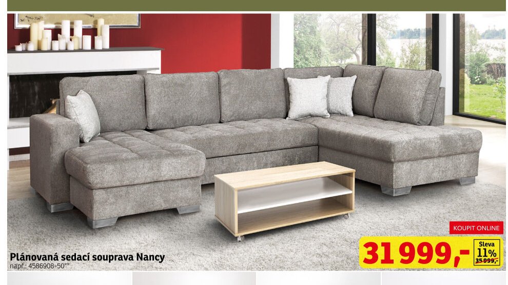 Plánovaná sedací souprava Nancy - ASKO akcniletaky.com