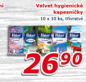 Kapesníčky papírové 3vrstvé Velvet