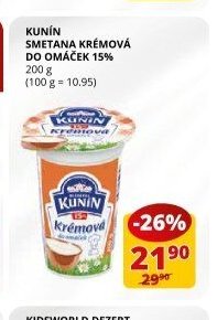 KUNÍN SMETANA KRÉMOVÁ DO OMÁČEK 15%
