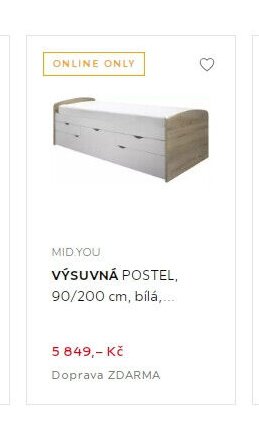 MID.YOU VÝSUVNA POSTEL, 90/200 cm, bílá - XXXLutz akcniletaky.com