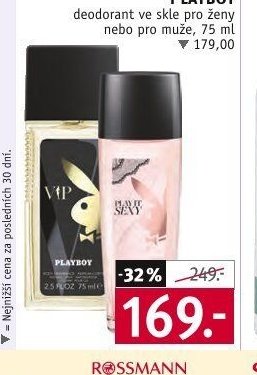 Playboy deodorant ve skle pro ženy nebo pro muže, 75 ml