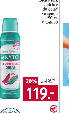 Dezinfekce obuvi ve spreji Sanytol