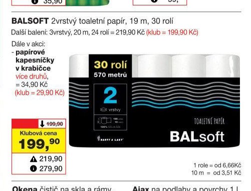 BALSOFT 2vrstvý toaletní papír