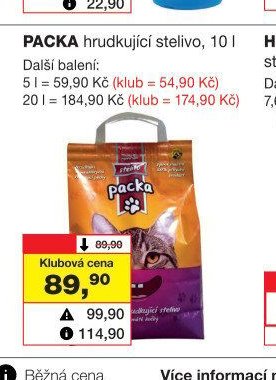 PACKA hrudkující stelivo