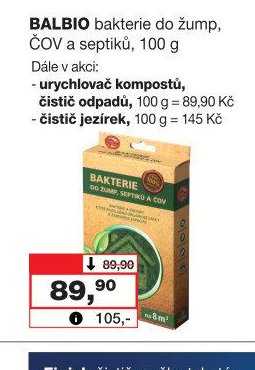 BALBIO bakterie do žump, ČOV a septiků