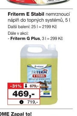 Friterm E Stabil nemrznoucí náplň do topných systémů, 5 l