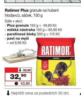 Ratimor Plus granule na hubení hlodavců, sáček, 150 g