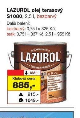 LAZUROL olej terasový S1080
