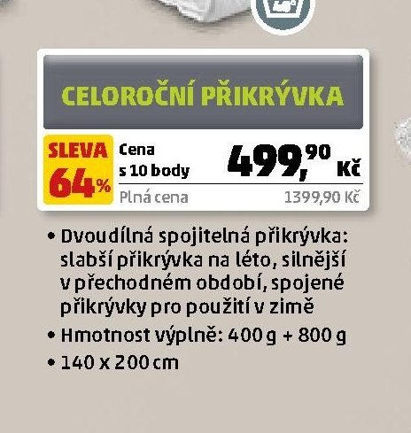 Celoroční přikrývka