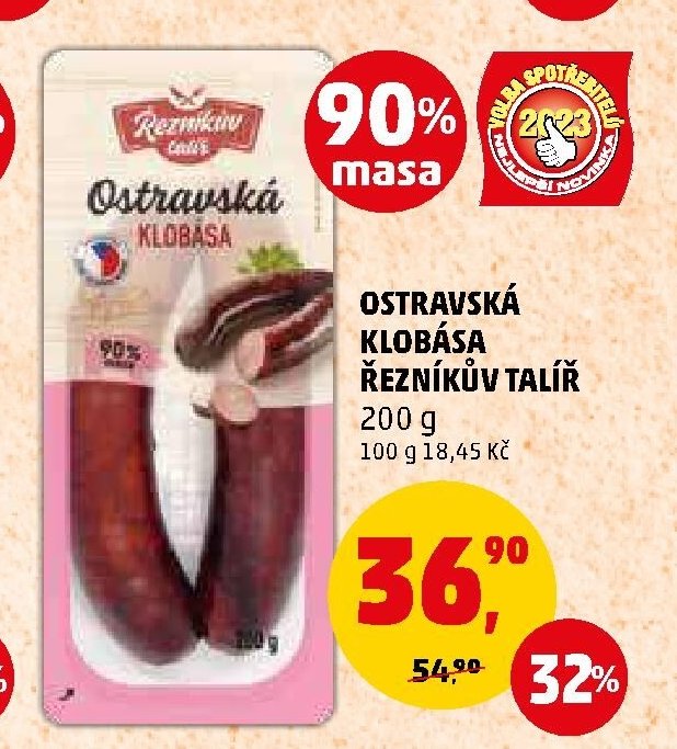 OSTRAVSKÁ KLOBÁSA ŘEZNÍKŮV TALÍŘ