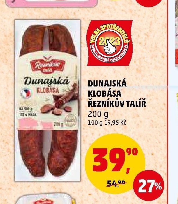 Dunajská klobása Řezníkův talíř 200 g