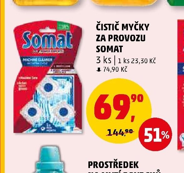 Čistič myčky za provozu Somat