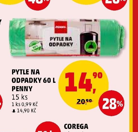 Pytle na odpadky 60 l Penny