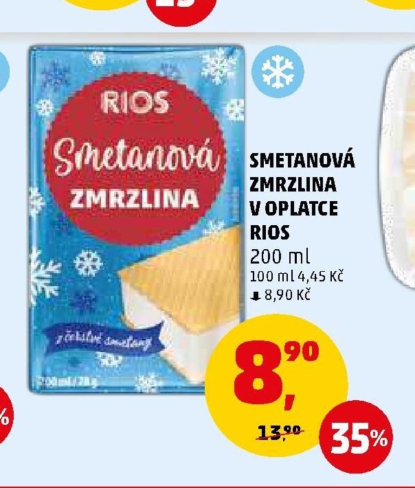 SMETANOVÁ ZMRZLINA V OPLATCE RIOS 200 ml