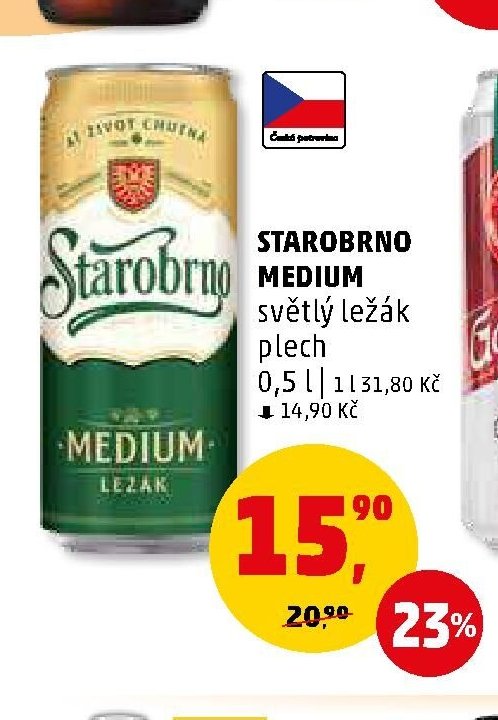 STAROBRNO MEDIUM světlý ležák plech