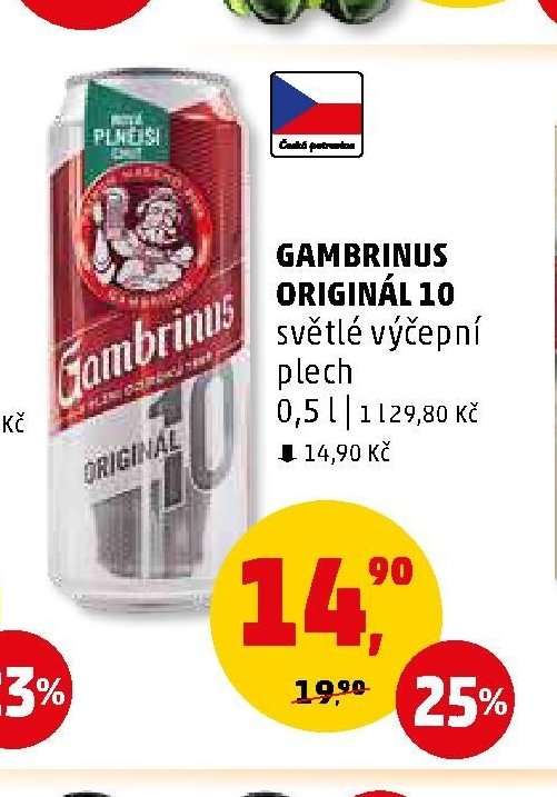 GAMBRINUS ORIGINÁL 10 světlé výčepní plech