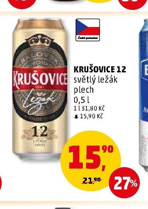 KRUŠOVICE 12 světlý ležák plech