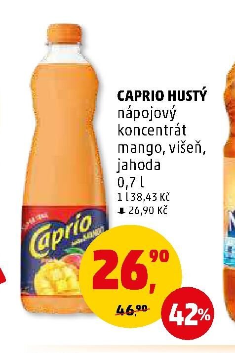 Caprio hustý nápojový koncentrát mango, višeň, jahoda 0,7 l