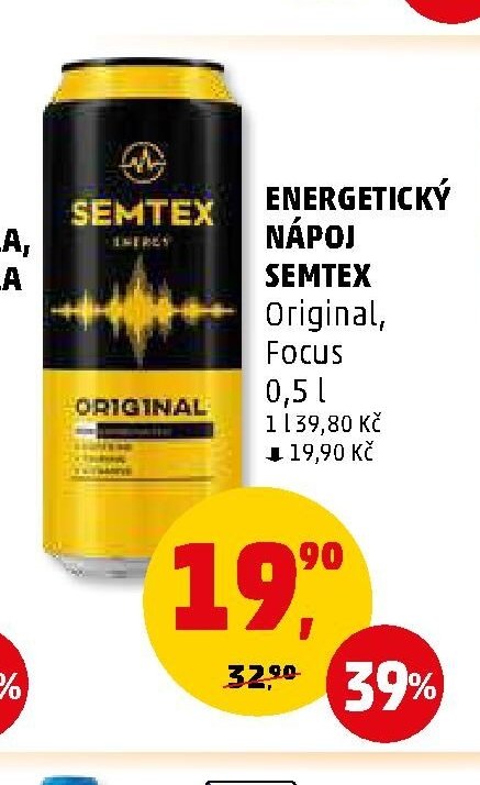 Energetický nápoj Semtex Original, Focus 0,5 l
