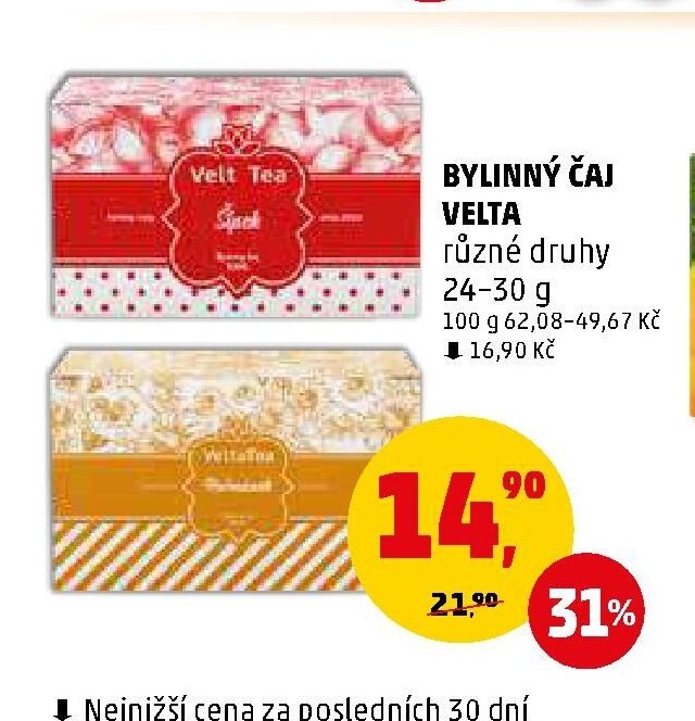 Bylinný čaj Velta různé druhy 24-30 g