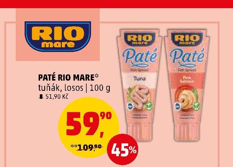 PATÉ RIO MARE tuňák, losos