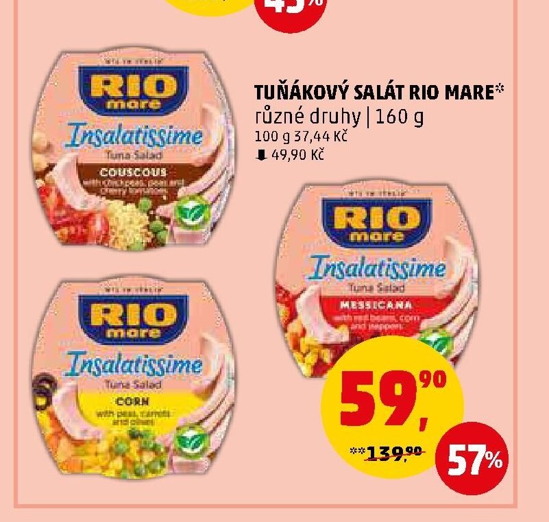 TUŇÁKOVÝ SALÁT RIO MARE různé druhy