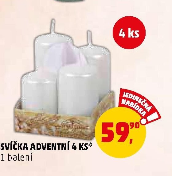 SVÍČKA ADVENTNÍ 4 KS