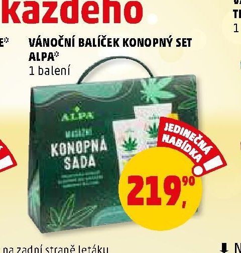 Vánoční balíček konopný set Alpa