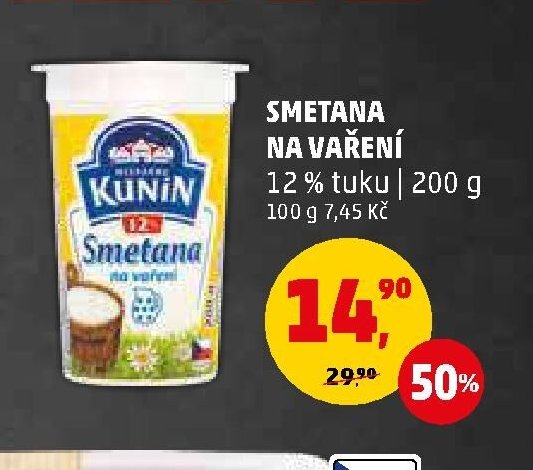 Smetana na vaření Kunín
