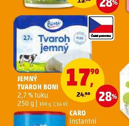 Jemný tvaroh Boni 250 g