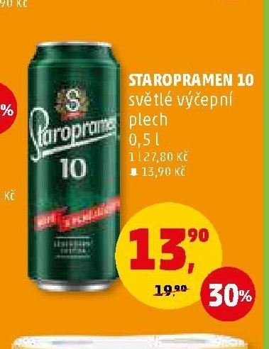 Staropramen 10° světlé výčepní plech 0,5 l