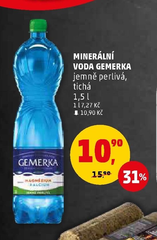 MINERÁLNÍ VODA GEMERKA 1,5 l