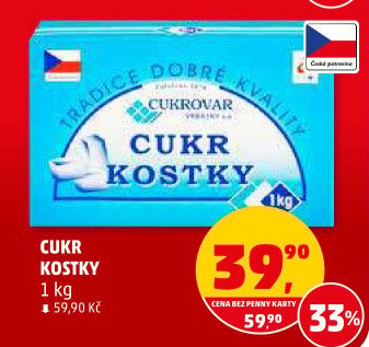 Kostkový cukr Cukrovar Vrbátky