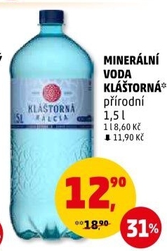 Minerální voda kalcia Kláštorná