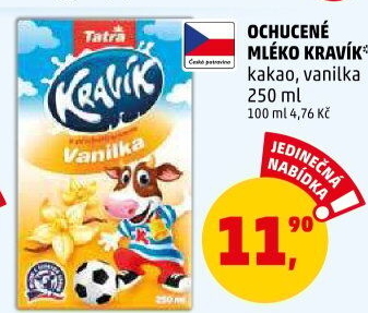 Nápoj mléko ochucené Kravík Tatra