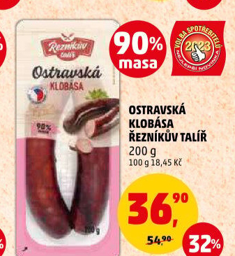 Ostravská klobása Řezníkův talíř