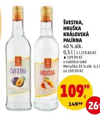 Pálenka švestka Královská palírna