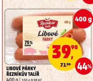 Párky libové Řezníkův talíř