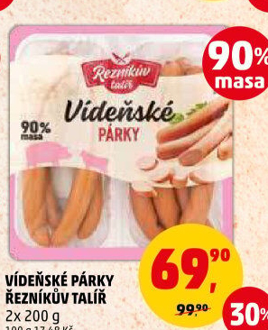 Párky vídeňské Řezníkův talíř