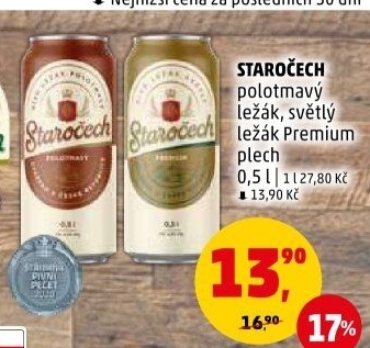 Pivo polotmavý ležák Staročech