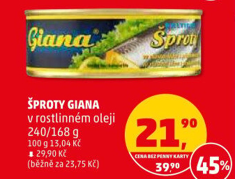 Šproty v oleji Giana