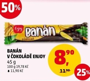 Tyčinka Banány v čokoládě Enjoy
