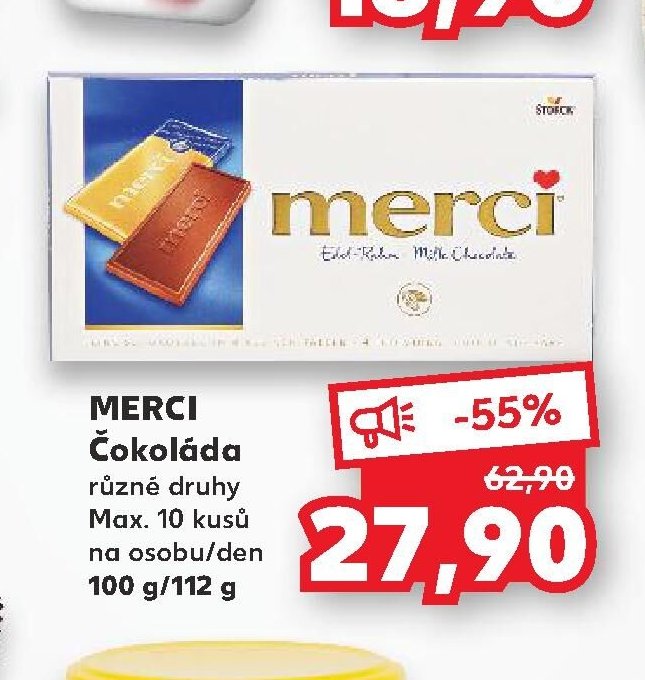 MERCI Čokoláda různé druhy