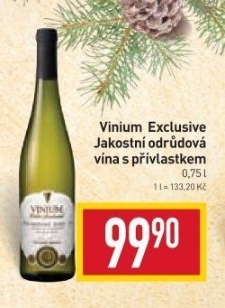 Vinium Exclusive Jakostní odrůdová vína s přívlastkem