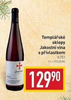 Templářské sklepy Jakostní vína s přívlastkem