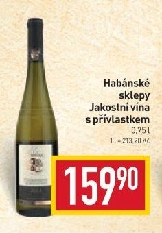 Habánské sklepy Jakostní vína s přívlastkem