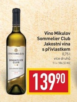 Víno Mikulov Sommelier Club Jakostní vína s přívlastkem